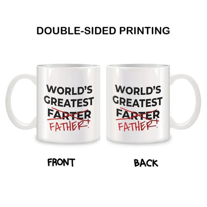 Fathers Day Mugs for Best Farter Ever from Son Daughter Kids Birthday Gifts Novelty Coffee Ceramic Tea Cups White 11 Oz